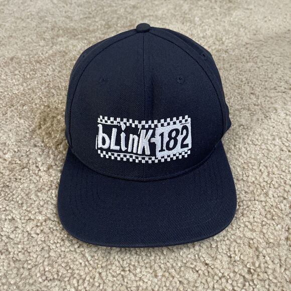 Vintage Y2K Blink 182 Hot Topic Snapback Baseball Cap Navy Hat OSFA - Picture 1 of 5